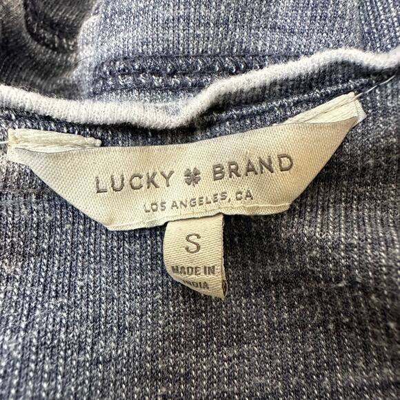 Lucky Brand Blue Distressed Sweater with Beautiful Embroidered Flowers Size S - Picture 6 of 8